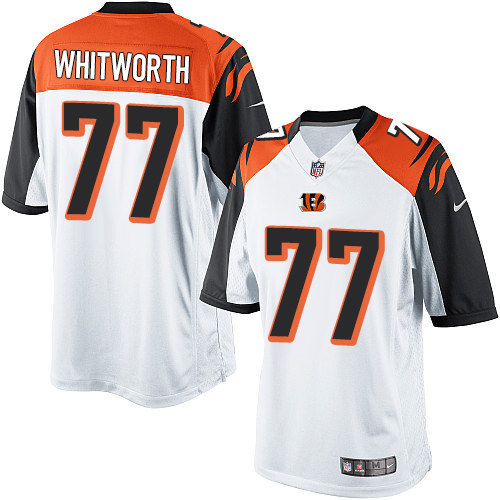 Men's Limited Andrew Whitworth Nike Jersey White Road - #77 NFL Cincinnati Bengals